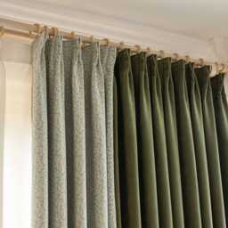 Sven Blackout Curtain, Modern Leaf Print & Solid Panel, Green Room Darkening Drapes For Bedroom, Living Room, Nursery, 1Pc - thumbnail 3