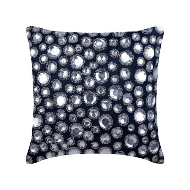 "Silk Navy Blue Throw Pillow Cover 16""x16" - image 1