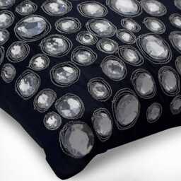 "Silk Navy Blue Throw Pillow Cover 16""x16" - thumbnail 3