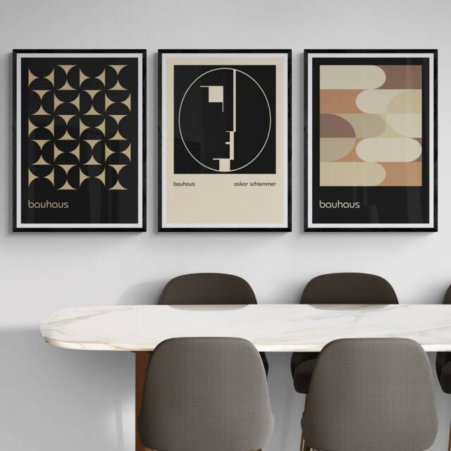 Bauhaus Art Prints - Modern Abstract Wall Art, Set Of 3 - image 1
