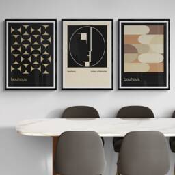 Bauhaus Art Prints - Modern Abstract Wall Art, Set Of 3 - thumbnail 1