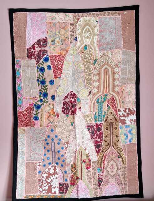 Large Patchwork Wall Hanging 100x150cm. Vintage Home Deco - image 1