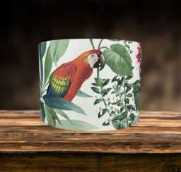 Tropical Bird Lampshade For Ceiling & Table Lamps, Parrot Floral Drum Light Shade - thumbnail 1
