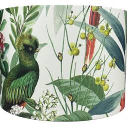 Tropical Bird Lampshade For Ceiling & Table Lamps, Parrot Floral Drum Light Shade - thumbnail 2
