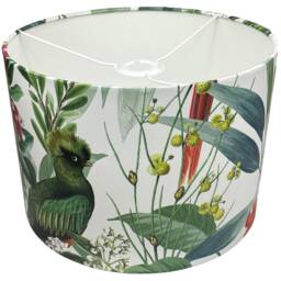 Tropical Bird Lampshade For Ceiling & Table Lamps, Parrot Floral Drum Light Shade - thumbnail 3