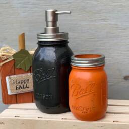 Fall Mason Jar Soap Dispenser Set - thumbnail 3