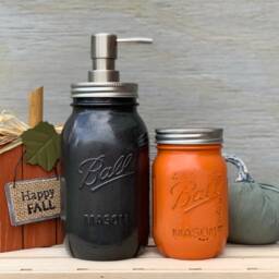 Fall Mason Jar Soap Dispenser Set - thumbnail 2