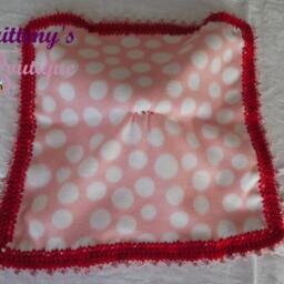 Baby Lovey Crochet Plush Pink Owl Fleece Security Blanket Snuggle Shower Gift - thumbnail 4
