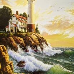 "Lighthouse Ceramic Wall Art Tile, 8"" By 12" - thumbnail 2