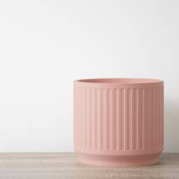 "Jetsetter Planter With Drainage & Saucer in Country Pink, Unique 3D-Printed Plant Pot, Small To Large Sizes 4"" 5"" 6"" 7"" 8" - thumbnail 2
