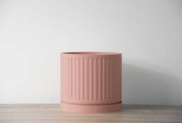 "Jetsetter Planter With Drainage & Saucer in Country Pink, Unique 3D-Printed Plant Pot, Small To Large Sizes 4"" 5"" 6"" 7"" 8" - thumbnail 1