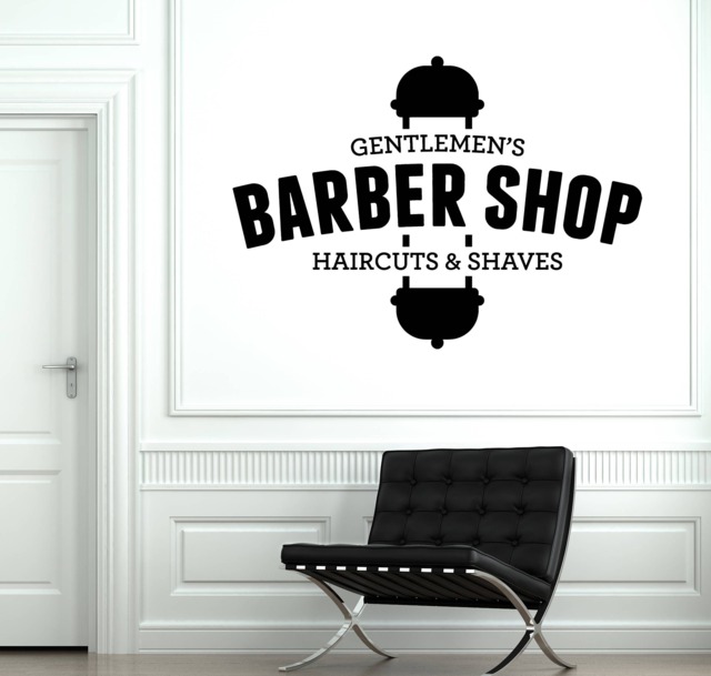 Wall Vinyl Decal Gentlemen's Barber Shop Haircuts Shaves Beauty Salon Decor - #2605Dn - image 1