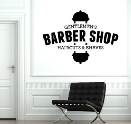 Wall Vinyl Decal Gentlemen's Barber Shop Haircuts Shaves Beauty Salon Decor - #2605Dn - thumbnail 1