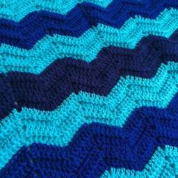 Handmade Chevron Baby Blanket, Purple Gray White, Stroller Crib Throw - thumbnail 4
