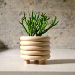 "Wood ""Coiled Planter" - thumbnail 1