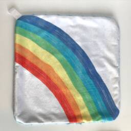 Rainbow Lovey, Security Blanket, Blankie, Minky Baby New Gift, Gender Neutral Gift - thumbnail 2