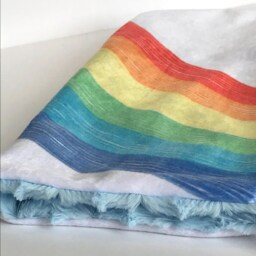 Rainbow Lovey, Security Blanket, Blankie, Minky Baby New Gift, Gender Neutral Gift - thumbnail 3