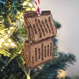 W.b Yeats Inspired Christmas Ornament Wood Bauble Festive Ireland When You Are Old Prom Book Rustic Handmade Wooden Tree Decoration - thumbnail 2