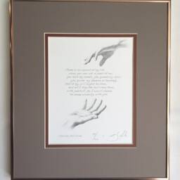 For Now & Ever Quill Pen Dot Drawing Art Print Hands, Framed, Signed & Numbered - thumbnail 3