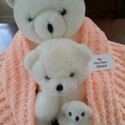 Peach Hand Crocheted Baby Blanket - thumbnail 4