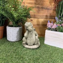Stone Garden Sitting Think Dragon Hand Cast Cute Statue Mythical Gothic Ornament - thumbnail 4