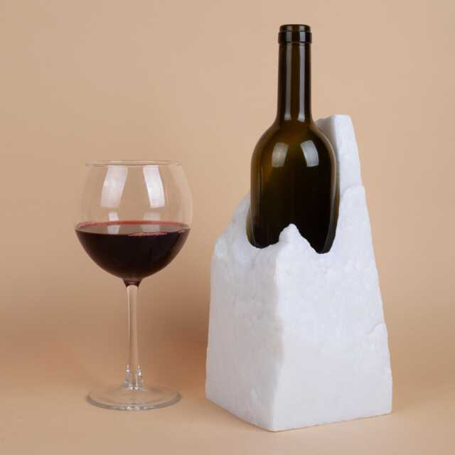 Handmade White Marble Wine Bottle Holder Unique Rack - image 1