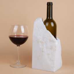 Handmade White Marble Wine Bottle Holder Unique Rack - thumbnail 2
