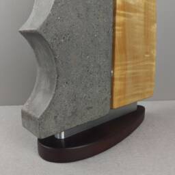 Live Edge Wood Sculpture - Figured Maple & Cast Concrete Table First Edition Art Contemporary Modern Home Decor - thumbnail 4