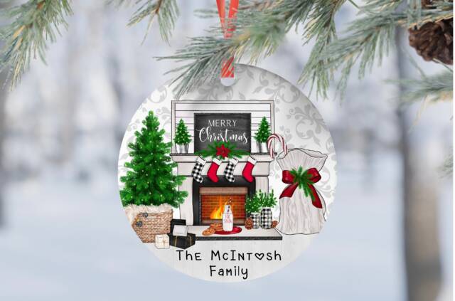 Christmas Personalised Kids Ornament Gift Present Keepsake Novelty Bauble Tree Xmas Couple Boyfriend Girlfriend Family - image 1