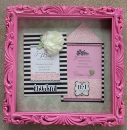 Mom Valentine's Day Gift, No 1 Mom, Pink Shadow Box, Valentine Card Framed, Gift For Wall Decor - thumbnail 1