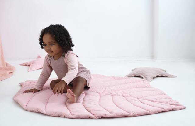 Custom Leaf Baby Play Mat Organic Cotton Tummy Time Mat - image 1