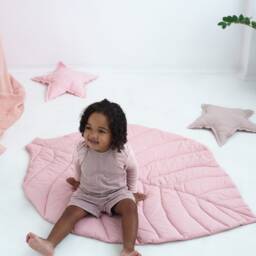 Custom Leaf Baby Play Mat Organic Cotton Tummy Time Mat - thumbnail 2