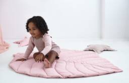 Custom Leaf Baby Play Mat Organic Cotton Tummy Time Mat - thumbnail 1