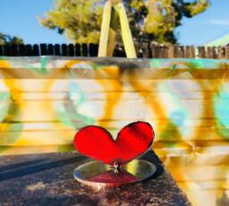 steel Heart Sculptures - One Small Size Heart