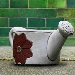 Concrete Watering Can Flower Pot Stone Garden Plant Ornament Cement Planter Handmade Decor Flowers Lover Gift - thumbnail 1
