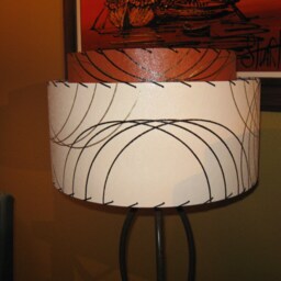 Mid Century Vintage Style 2 Tier Fiberglass Lamp Shade Modern Atomic Retro Ibo2 - thumbnail 3