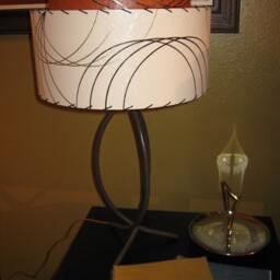 Mid Century Vintage Style 2 Tier Fiberglass Lamp Shade Modern Atomic Retro Ibo2 - thumbnail 2