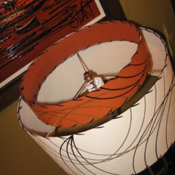 Mid Century Vintage Style 2 Tier Fiberglass Lamp Shade Modern Atomic Retro Ibo2 - thumbnail 4