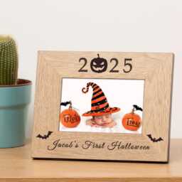 First Halloween Wood Photo Frame, 1st Photoframe, Frame - thumbnail 1