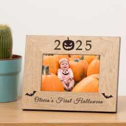 First Halloween Wood Photo Frame, 1st Photoframe, Frame - thumbnail 2