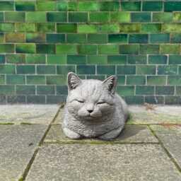 Concrete Sleeping Cat Figure Handmade Kitten Lawn Sculpture Outdoor Memorial Pet Decor Stone Kitty Statue Cement Ornament Yard Art Gift - thumbnail 4