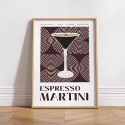Bauhaus Cocktail - Espresso Martini Poster Home Bar, Modern Decor, Cool Print, Kitchen Wall Art, Lover Gift - thumbnail 1
