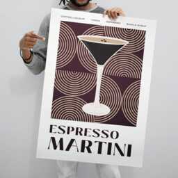 Bauhaus Cocktail - Espresso Martini Poster Home Bar, Modern Decor, Cool Print, Kitchen Wall Art, Lover Gift - thumbnail 3
