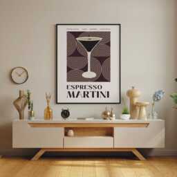 Bauhaus Cocktail - Espresso Martini Poster Home Bar, Modern Decor, Cool Print, Kitchen Wall Art, Lover Gift - thumbnail 2
