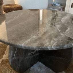 Brown Marble Coffee Table Italian Model Real Marble Handmade, Special Stone - thumbnail 3