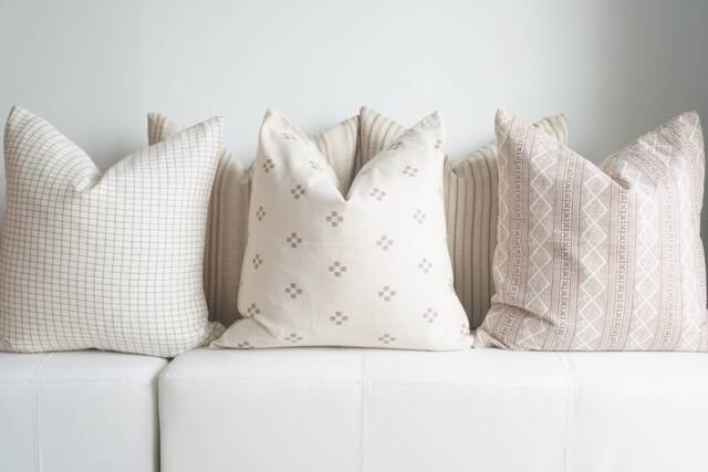 "Neutral Boho Pillow Cover Set Textured Beige Decor - 20""x20" - image 1