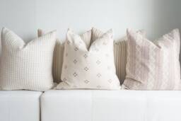 "Neutral Boho Pillow Cover Set Textured Beige Decor - 20""x20" - thumbnail 1