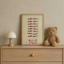 Wahe Guru Mantra Print - Sikh Kids Wall Art Decor Nursery Playroom New Baby Wordotco - thumbnail 2