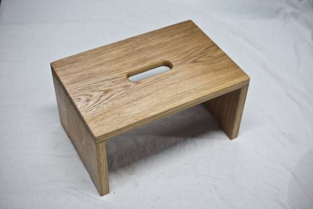 Stool Made Of Wood, Hardwood, Oak, Stable & Tip-Proof, Oiled New - image 1