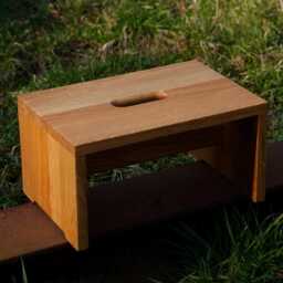 Stool Made Of Wood, Hardwood, Oak, Stable & Tip-Proof, Oiled New - thumbnail 3